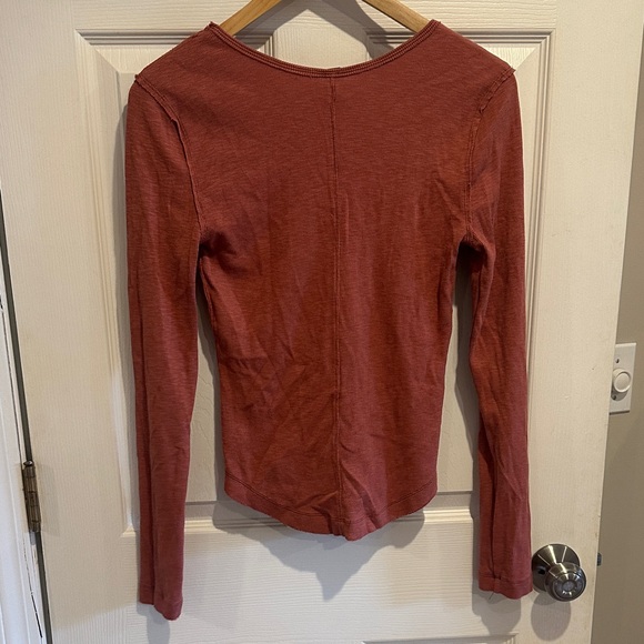 Free people V-Neck Long Sleeve Top in Rust - Picture 4 of 5